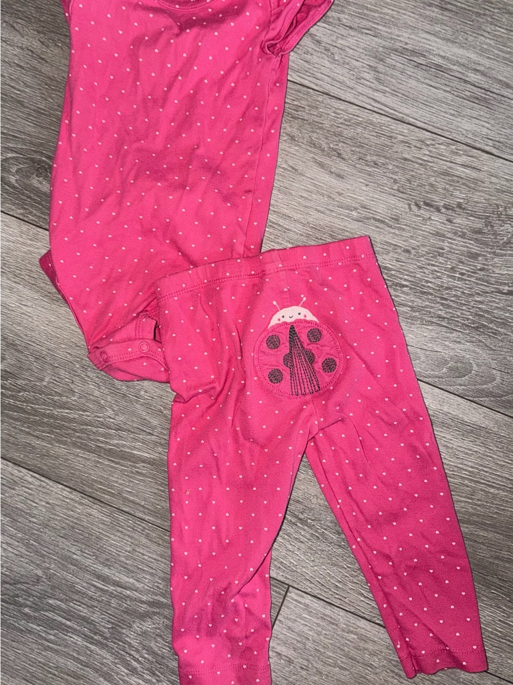 Carter's Hot Pink Polka Dot Baby Matching Set with Ladybug